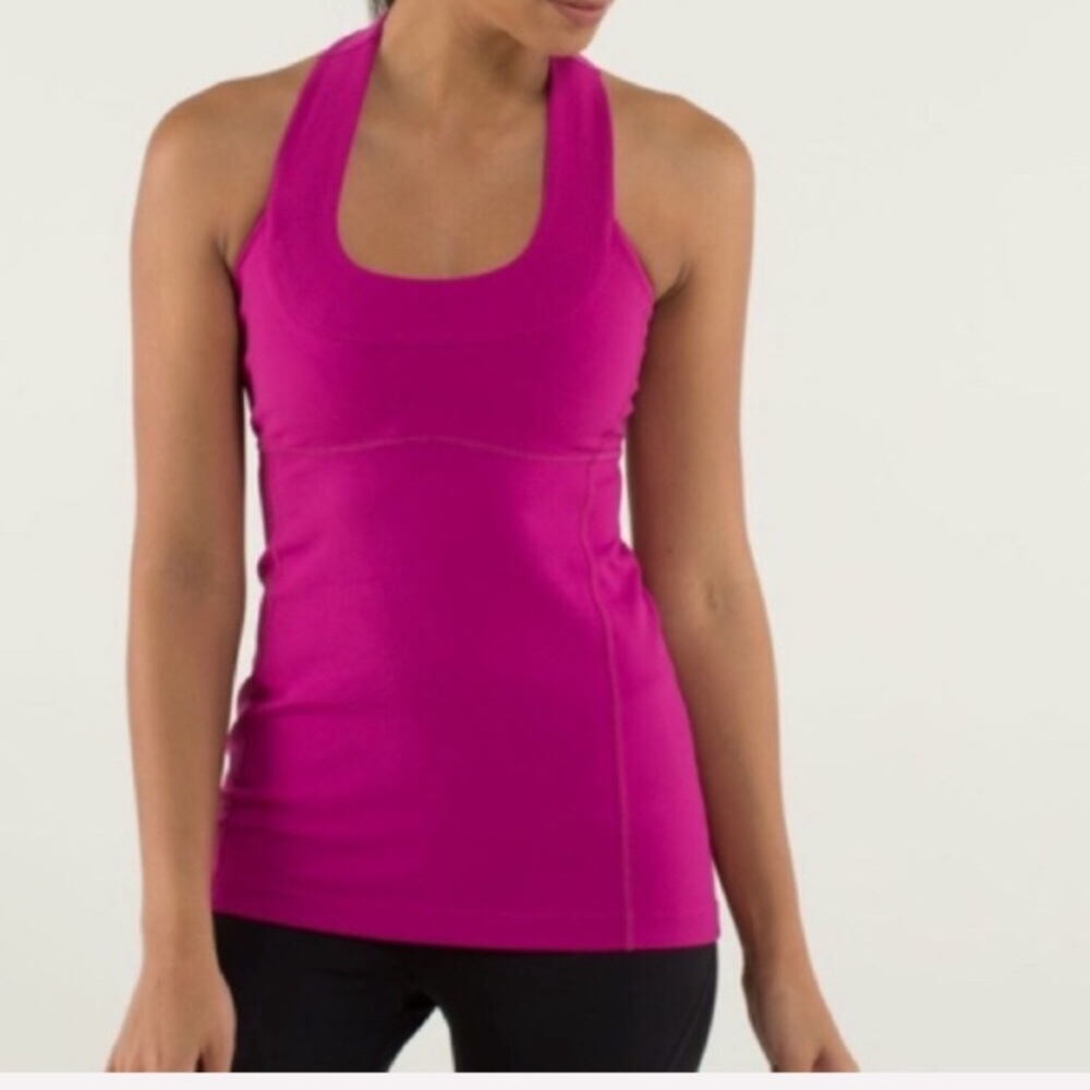 Lululemon Scoop Neck Tank Pink Racerback Tank Top